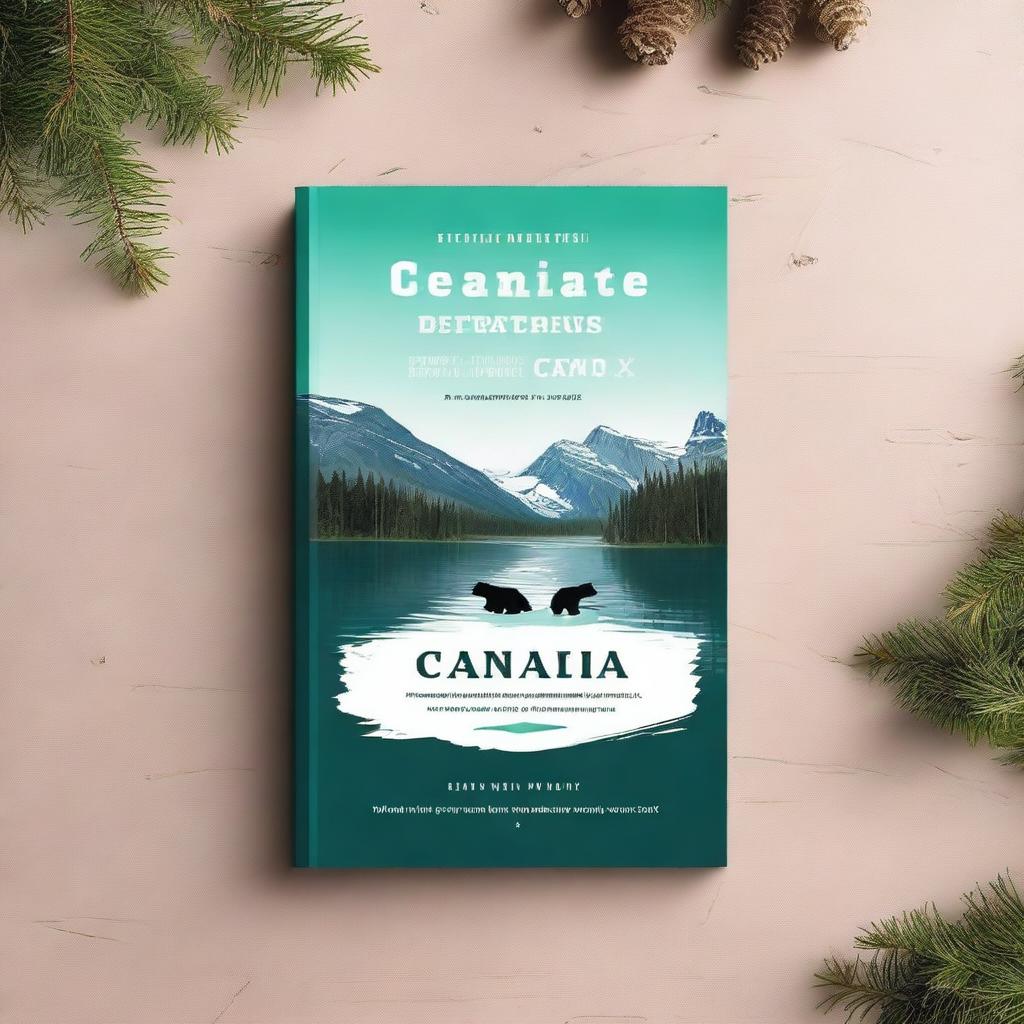 Create a travel guide ebook mockup cover featuring the adventure in the Northwest Territories of Canada