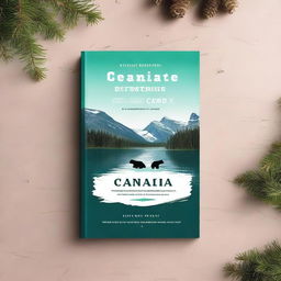 Create a travel guide ebook mockup cover featuring the adventure in the Northwest Territories of Canada