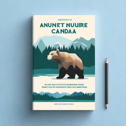 Create a travel guide ebook mockup cover featuring the adventure in the Northwest Territories of Canada