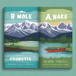 Create a travel guide book cover featuring an adventurous theme in the Northwest Territories of Canada