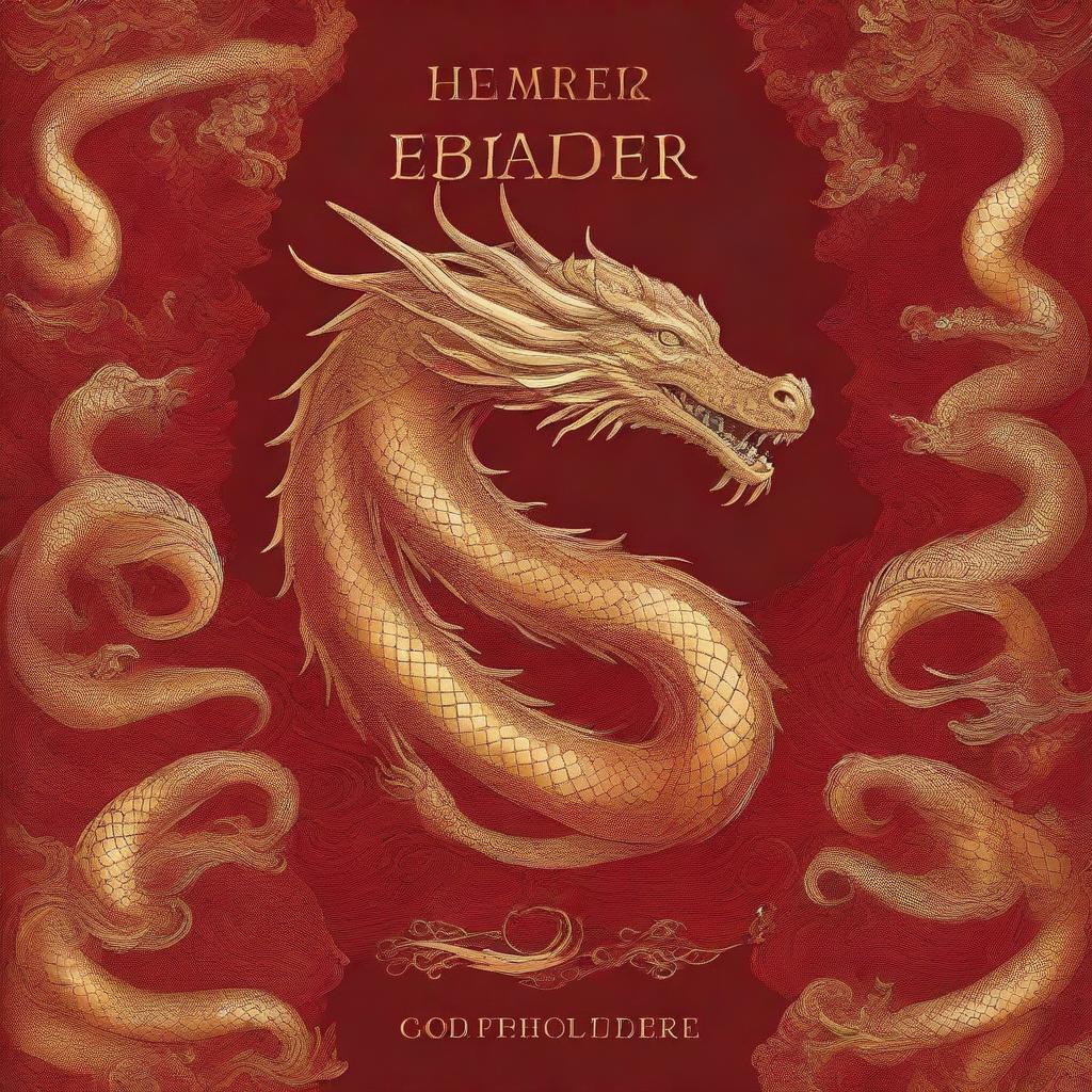 A striking book cover featuring a majestic golden dragon against a rich red background