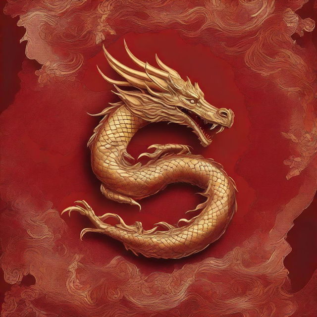 A striking book cover featuring a majestic golden dragon against a rich red background