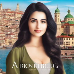 Create a book cover for a romance novel titled 'From Istanbul to Ottawa'