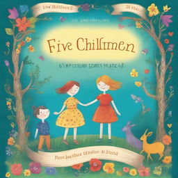 Create a book cover for the children's novel 'Five Children and It' by E