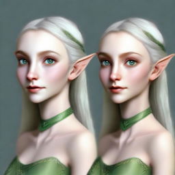 An elf characterized by their ethereal elegance and delicate features, considered captivatingly beautiful by humans and many other races