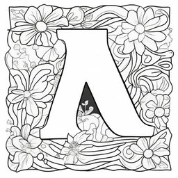 A coloring book page featuring the alphabet