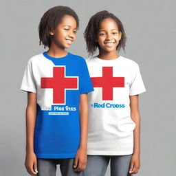Create a blue T-shirt design for the Red Cross Youth
