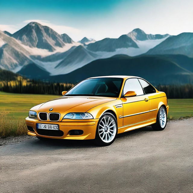 A high-resolution image of a BMW E46 with the license plates 'AA4666MM'