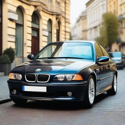 A detailed image of a BMW E46 with Ukrainian license plates displaying the number AA4666MM