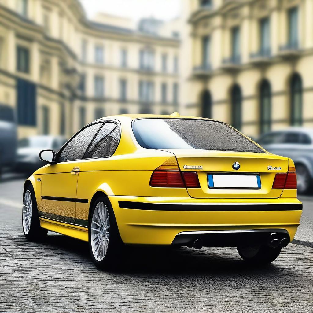 A detailed image of a BMW E46 with Ukrainian license plates displaying the number AA4666MM