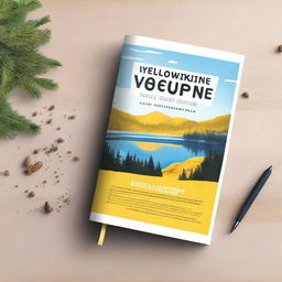 Create an ebook mockup titled 'Yellowknife Travel Guide 2025' with the subtitle 'Experience an unforgettable adventure in the Northwest Territories of Canada