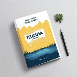 Create an ebook mockup titled 'Yellowknife Travel Guide 2025' with the subtitle 'Experience an unforgettable adventure in the Northwest Territories of Canada