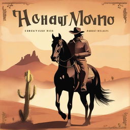 A book cover featuring a majestic black horse in a Wild West setting