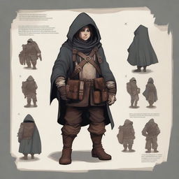 A detailed full-height illustration of a halfling rogue