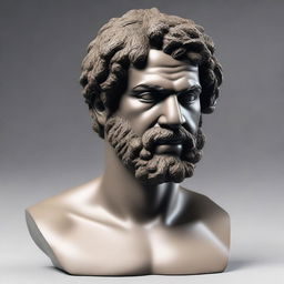 Create a detailed bust of a Greek male statue in the style of a thinker, with features of a Black man