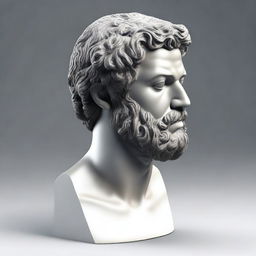 Create a detailed bust of a Greek male statue in the style of a thinker, with features of a Black man