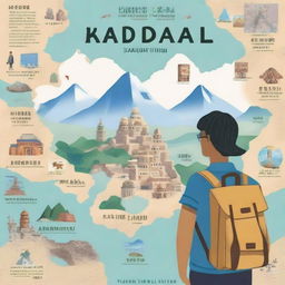 A book cover depicting a person traveling around the world