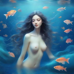 A realistic yet fantastical depiction of a sea nymph