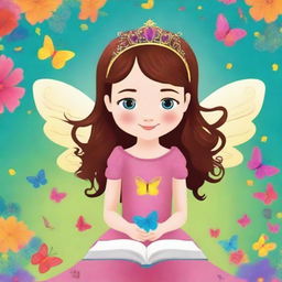 Crie uma capa de ebook infantil com uma princesa e uma borboleta