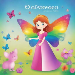 Crie uma capa de ebook infantil com uma princesa e uma borboleta