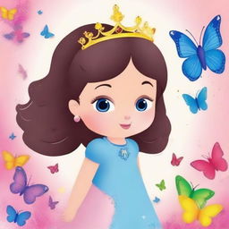 Crie uma capa de ebook infantil sobre uma princesa e uma borboleta