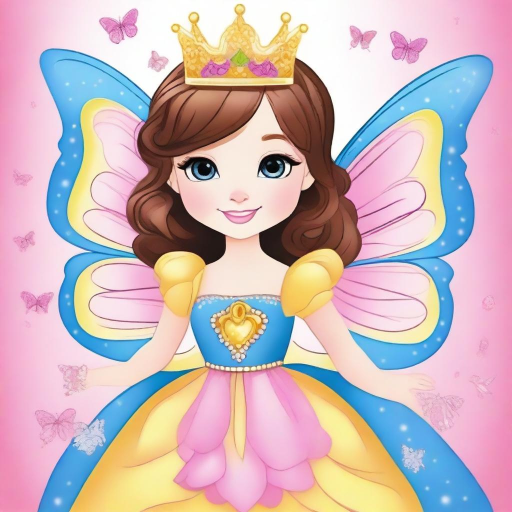 Desenhe uma imagem de uma princesa e uma borboleta que são amigas