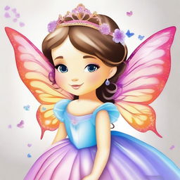 Desenhe uma imagem de uma princesa e uma borboleta que são amigas