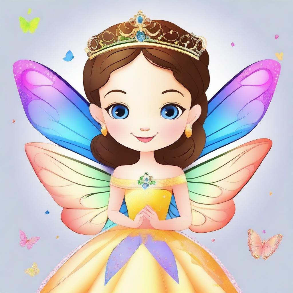 Desenhe uma imagem de uma princesa e uma borboleta que são amigas