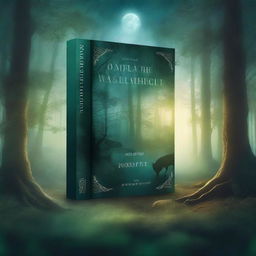 A captivating book cover featuring a mystical forest with a hidden ancient temple