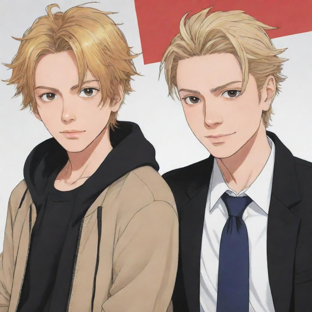 Anime-style illustration featuring Mikey and Takemichi from Tokyo Revengers together, showcasing their distinct personalities and bonds.