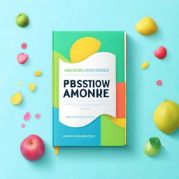 Create a clean, professional flat book cover for a self-help book with a bright, colorful background