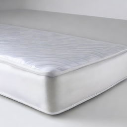 A front view of a bed mattress wrapped in plastic packaging