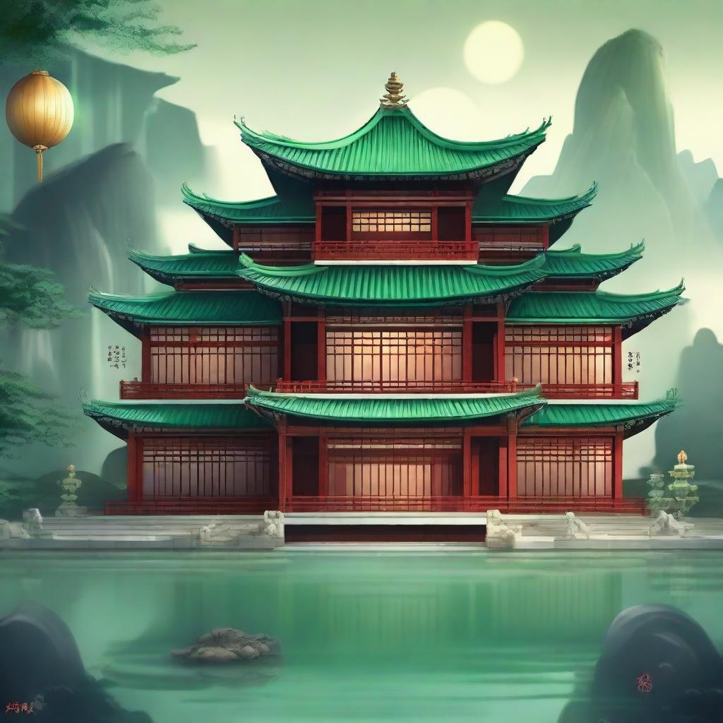 Create an image depicting the grandeur and brilliance of the Jade Palace, showcasing the legendary life of Su Yu