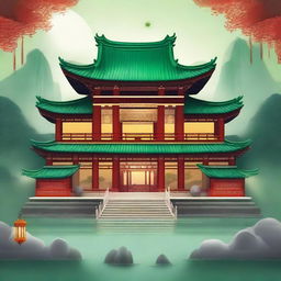 Create an image depicting the grandeur and brilliance of the Jade Palace, showcasing the legendary life of Su Yu