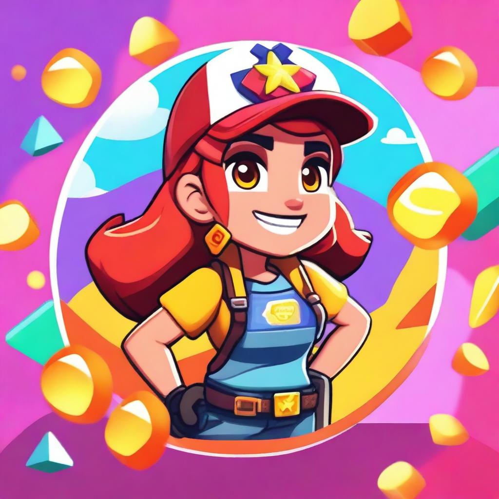 A YouTube thumbnail featuring the character Amber from Brawl Stars