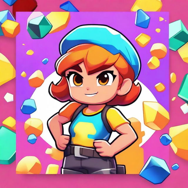 A YouTube thumbnail featuring the character Amber from Brawl Stars