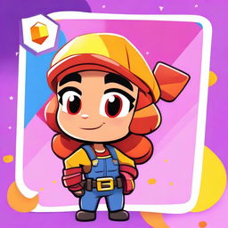 A YouTube thumbnail featuring the character Amber from Brawl Stars