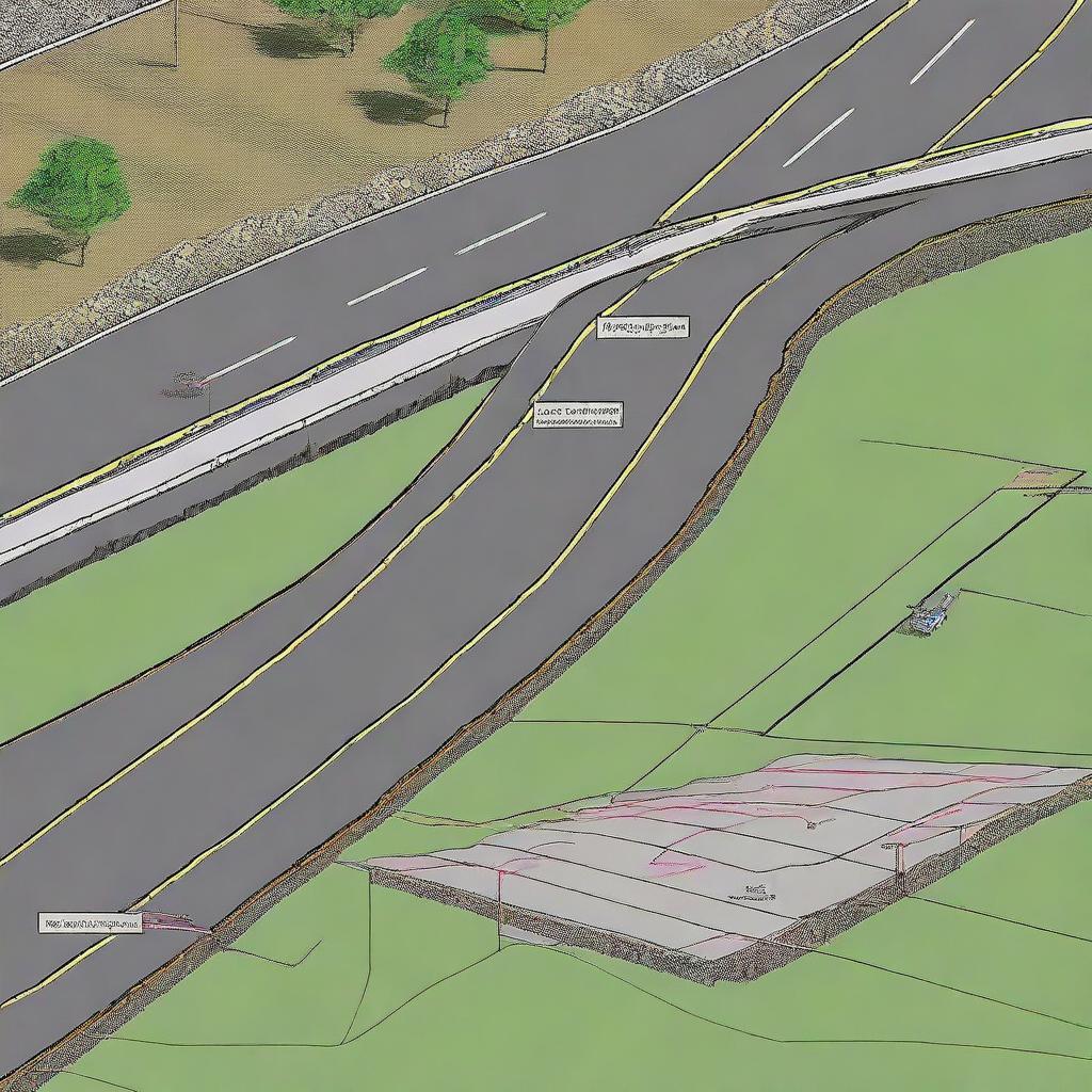 A detailed and informative tutorial image explaining road cross-sections in civil engineering using AutoCAD Civil 3D