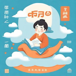 Create a light-hearted and humorous cartoon-style book cover with warm orange and light blue as the main colors, symbolizing day and night