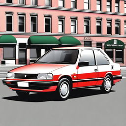 Create an image of a normal, basic car from the year 1992