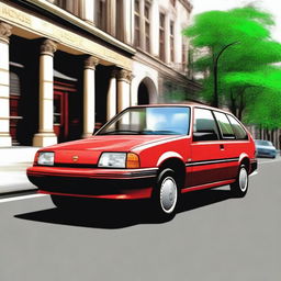 Create an image of a normal, basic car from the year 1992