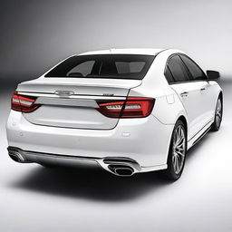 Create an image of a sporty sedan with a drag spoiler attached to the trunk