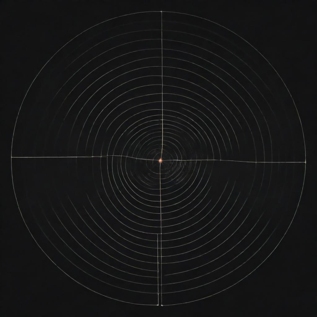Create a technical and visually striking illustration of an antenna radiation pattern, including details like main lobe, side lobes and nulls.