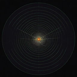 Create a technical and visually striking illustration of an antenna radiation pattern, including details like main lobe, side lobes and nulls.