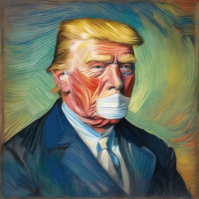 Replace Vincent van Gogh with Donald Trump in the famous painting 'Self-Portrait with Bandaged Ear'