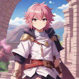 A detailed and vibrant illustration of Astolfo, a character from the Fate series