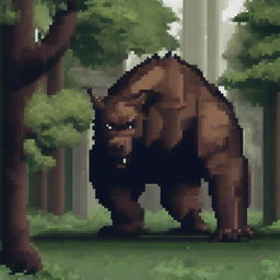 Create a pixel art image of a large beast