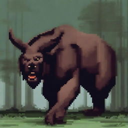 Create a pixel art image of a large beast