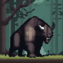 Create a pixel art image of a large beast