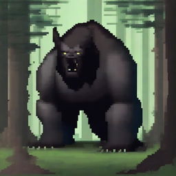 Create a pixel art image of a large beast